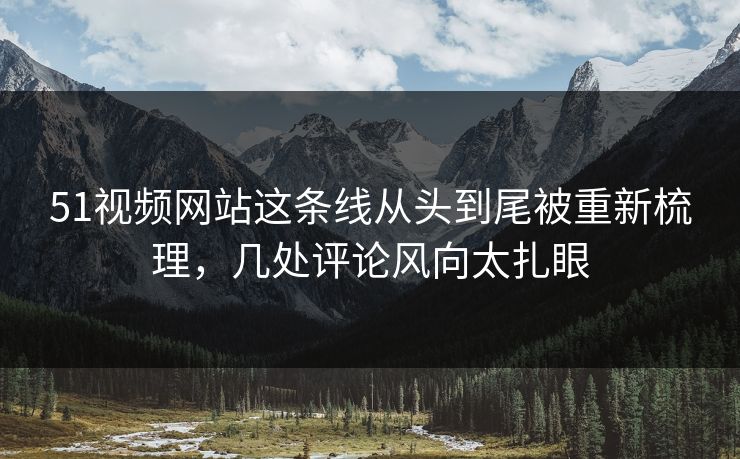 51视频网站这条线从头到尾被重新梳理，几处评论风向太扎眼