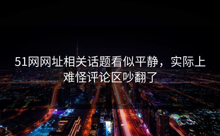 51网网址相关话题看似平静，实际上难怪评论区吵翻了