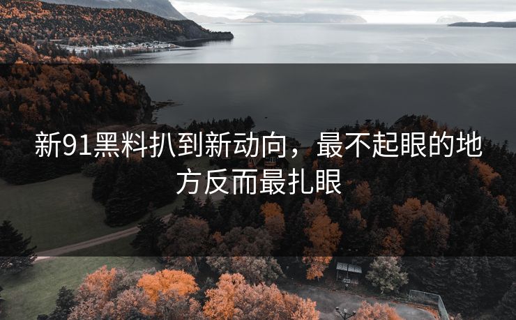 新91黑料扒到新动向，最不起眼的地方反而最扎眼