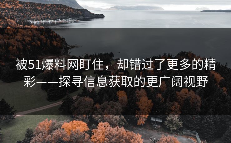 被51爆料网盯住，却错过了更多的精彩——探寻信息获取的更广阔视野