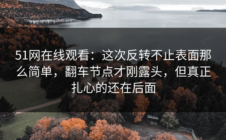 51网在线观看：这次反转不止表面那么简单，翻车节点才刚露头，但真正扎心的还在后面